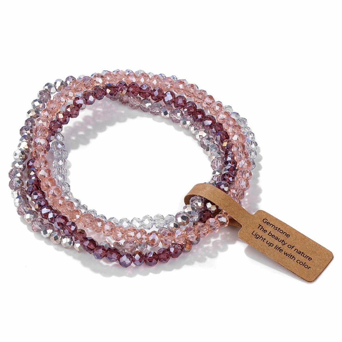 4 pezzi/set braccialetti con perline di cristallo - Glow