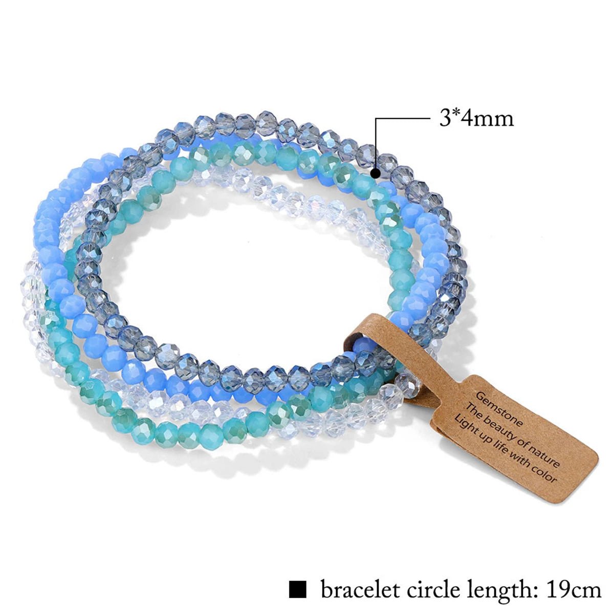 4 pezzi/set braccialetti con perline di cristallo - Glow