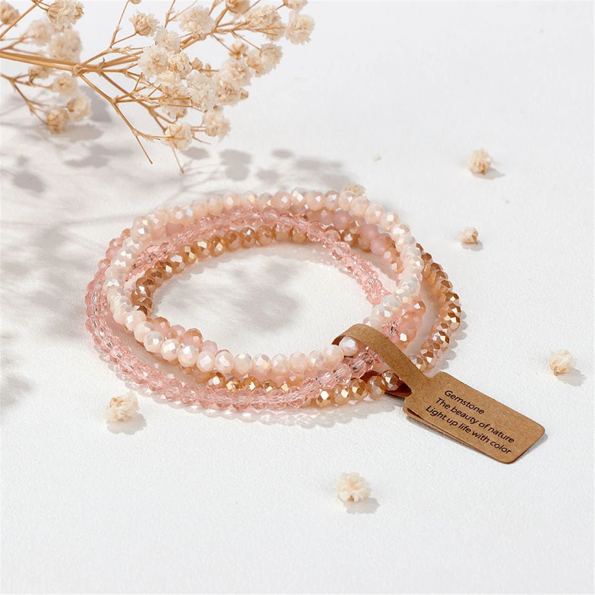 4 pezzi/set braccialetti con perline di cristallo - Glow