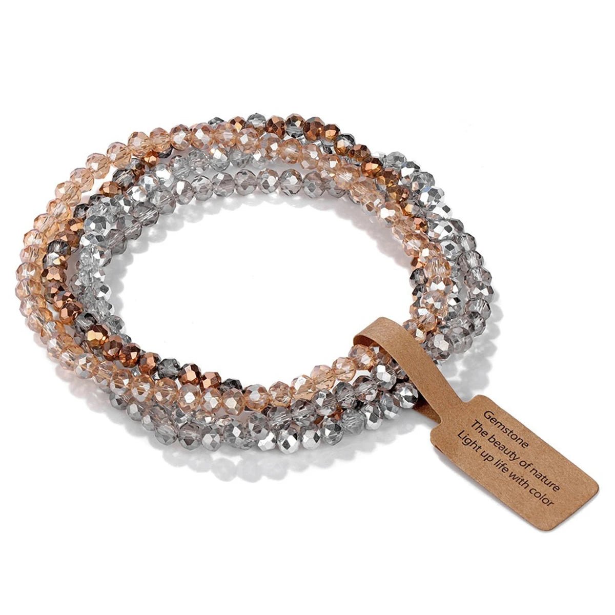 4 pezzi/set braccialetti con perline di cristallo - Glow
