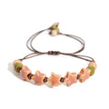 Bracciale regolabile fatto a mano con pentagramma Perline in ceramica Cavo di cera Gioielli da donna Regalo originale Accessorio per coppia