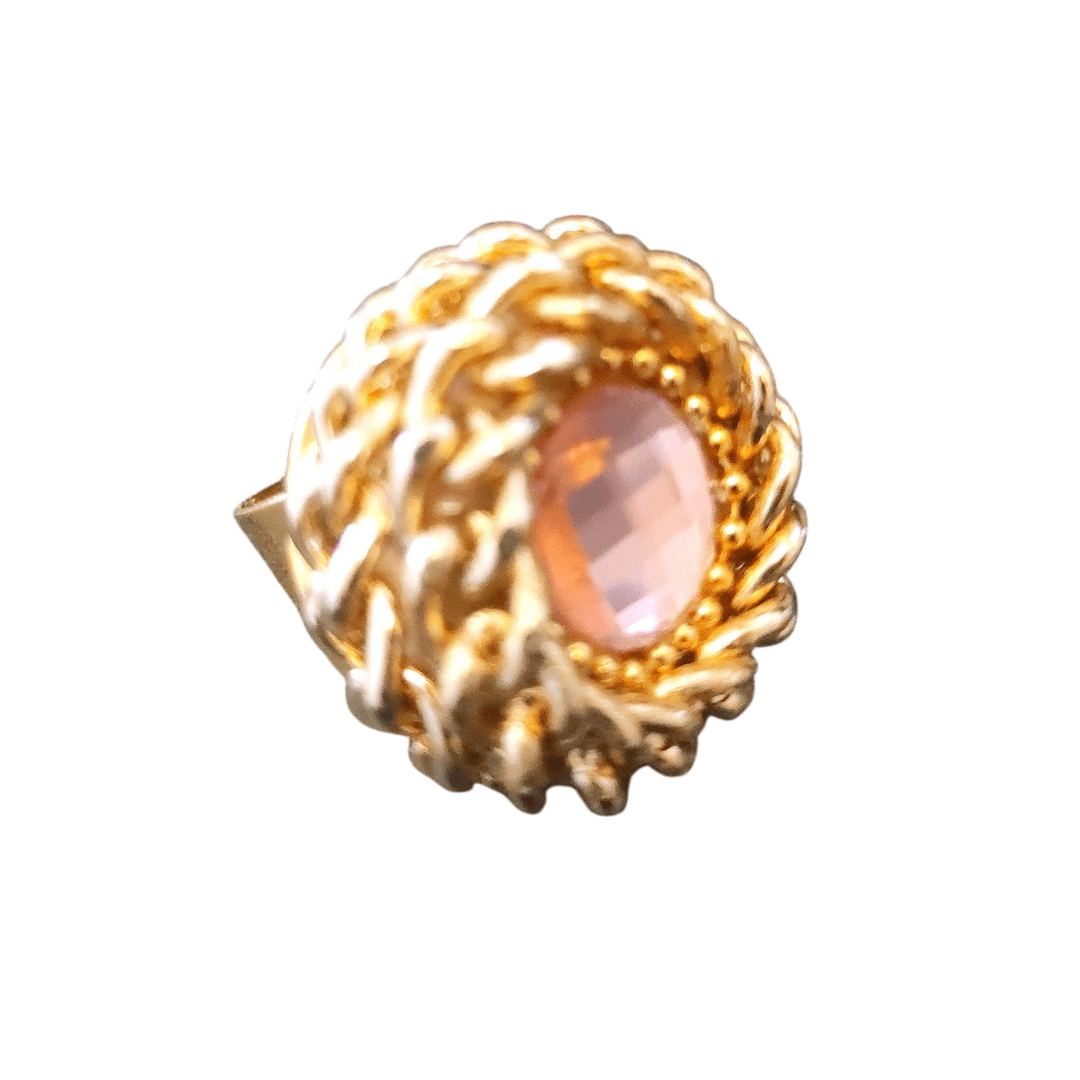 Anello Vortice Gold Shiny Pink - Glow