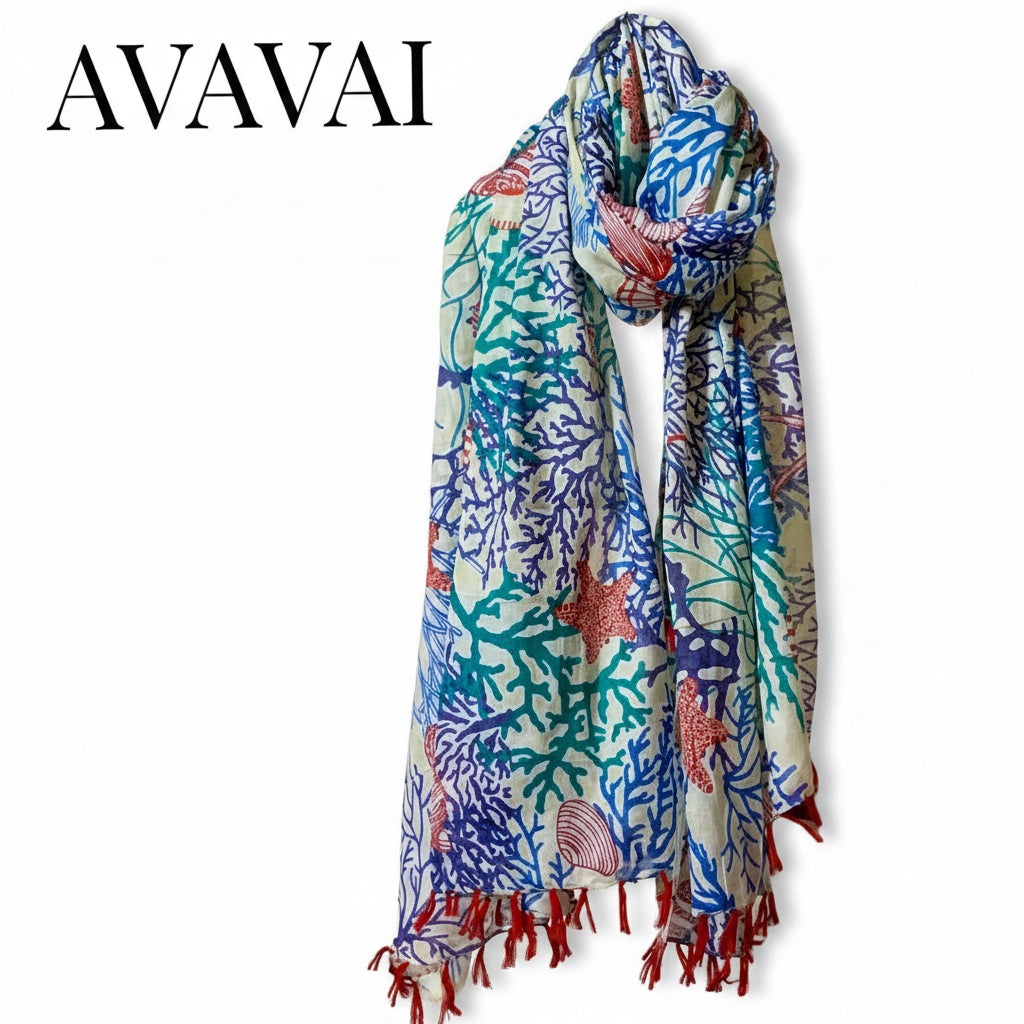Beach Sarong / Sciarpa ✨ Blue Coral - Glow