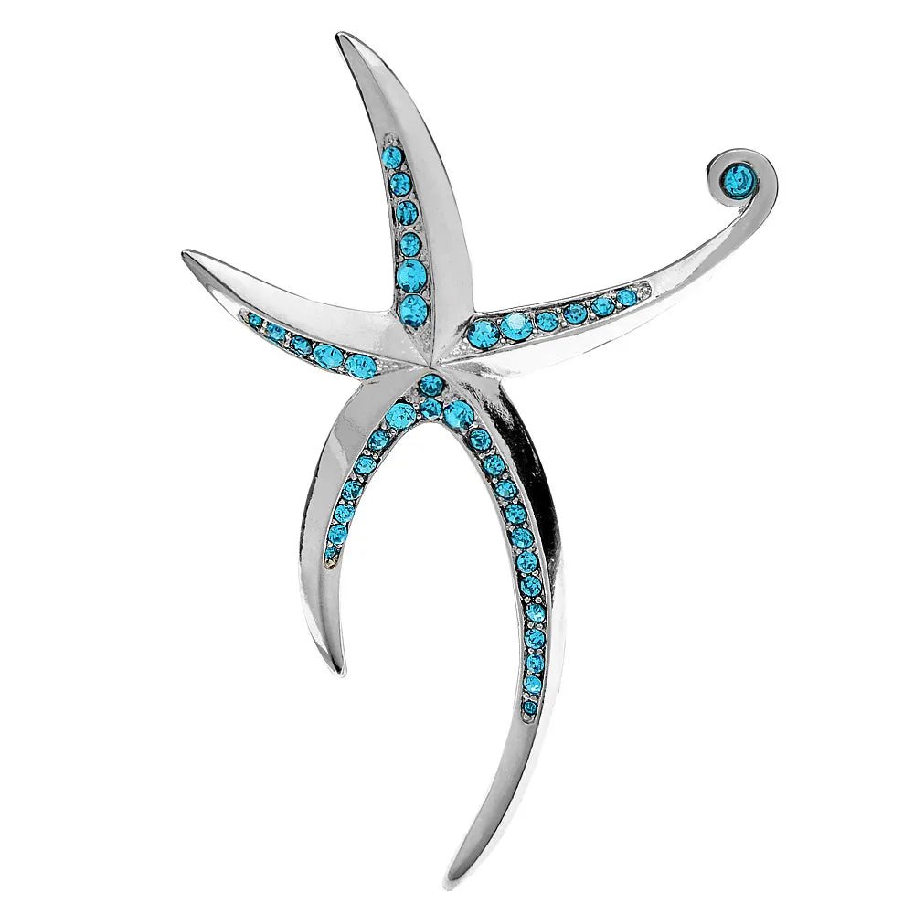 Bellissima spilla stella marina con strass - Gioiello di moda 3 colori - Glow