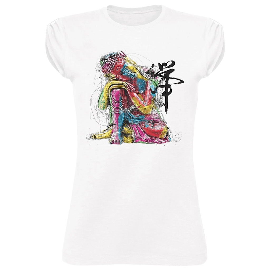 Buddha Art T-Shirt Donna Cotone Eco Fiammato | STREET STYLE - Glow