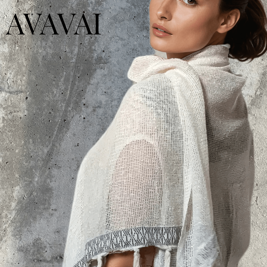 Caftano con Fascia in Cotone Grezzo Naturale 🌱 Avorio - Glow