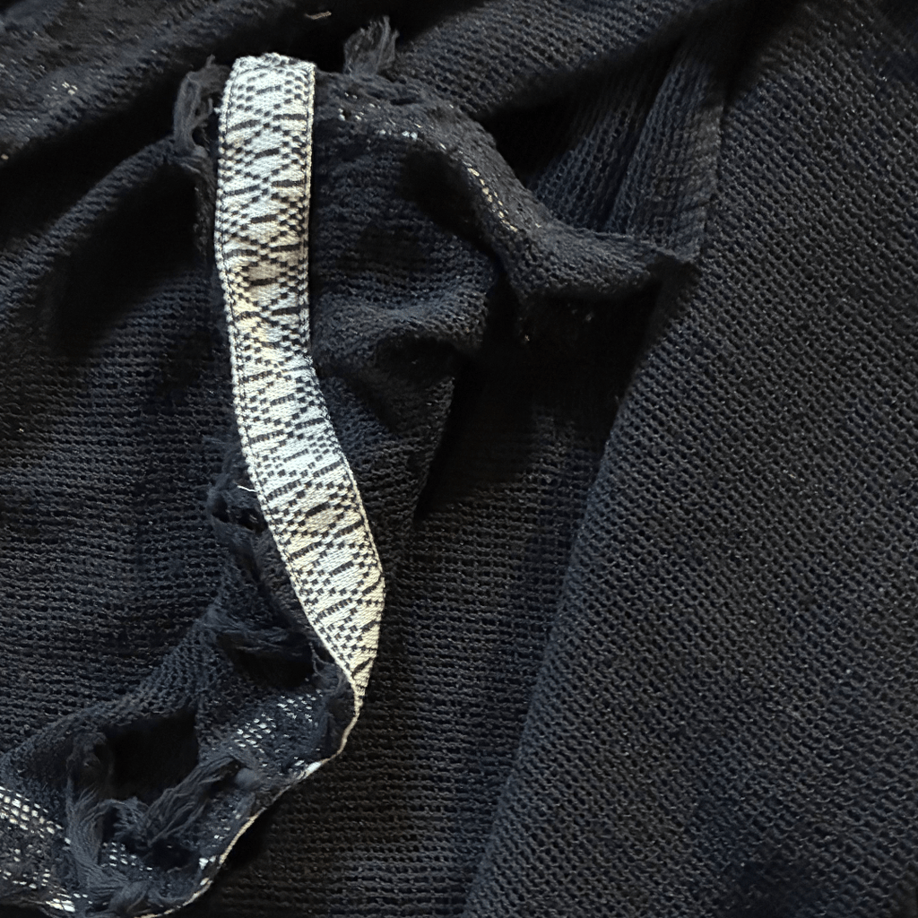 Caftano con fascia in cotone grezzo naturale 🌱 Nero - Glow