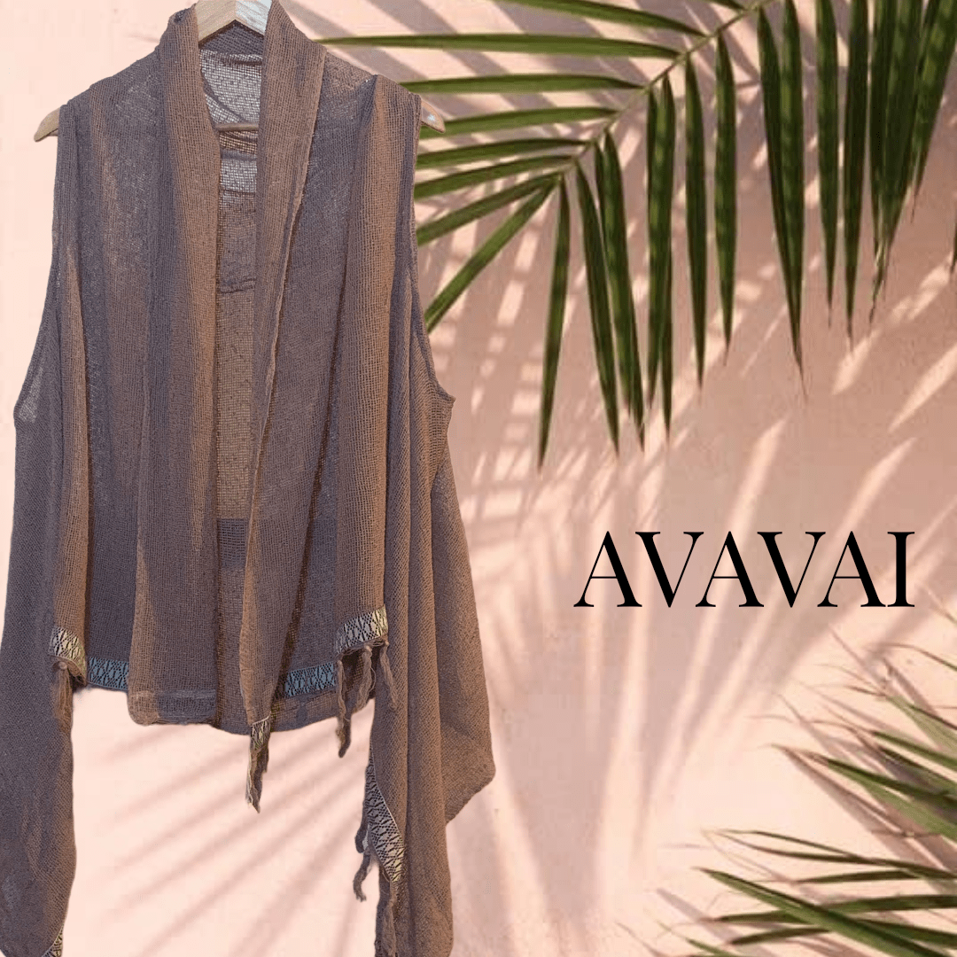 Caftano con fascia in cotone grezzo naturale 🌱 Rosa Antico - Glow