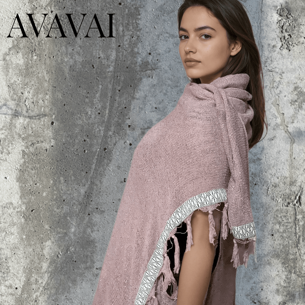 Caftano con fascia in cotone grezzo naturale 🌱 Rosa Antico - Glow