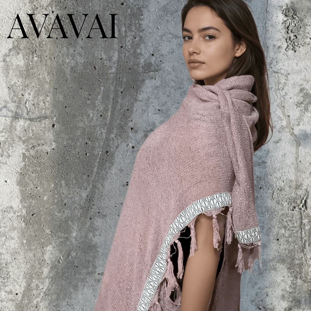 Caftano con fascia in cotone grezzo naturale 🌱 Rosa Antico - Glow