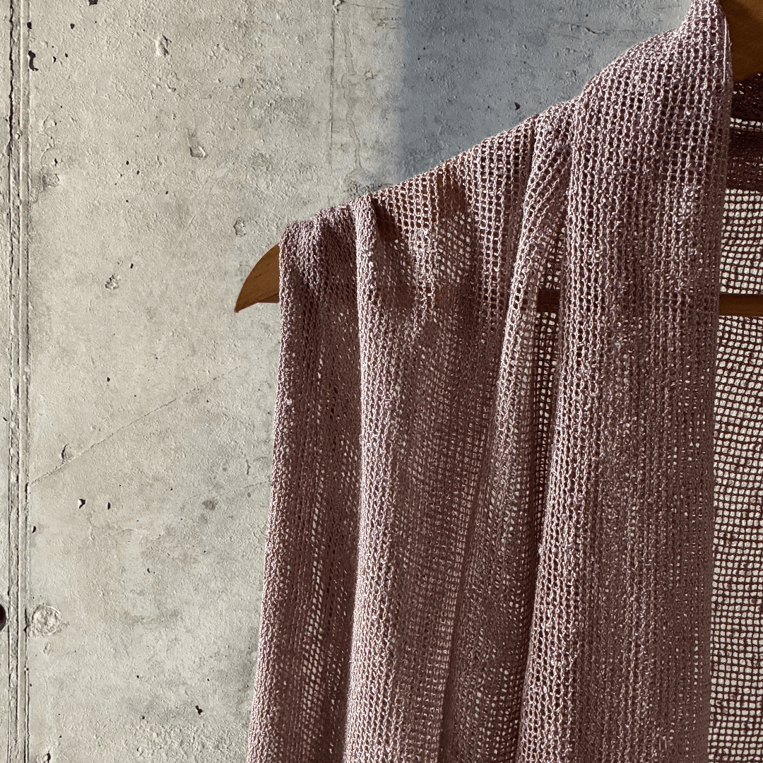 Caftano con fascia in cotone grezzo naturale 🌱 Rosa Antico - Glow