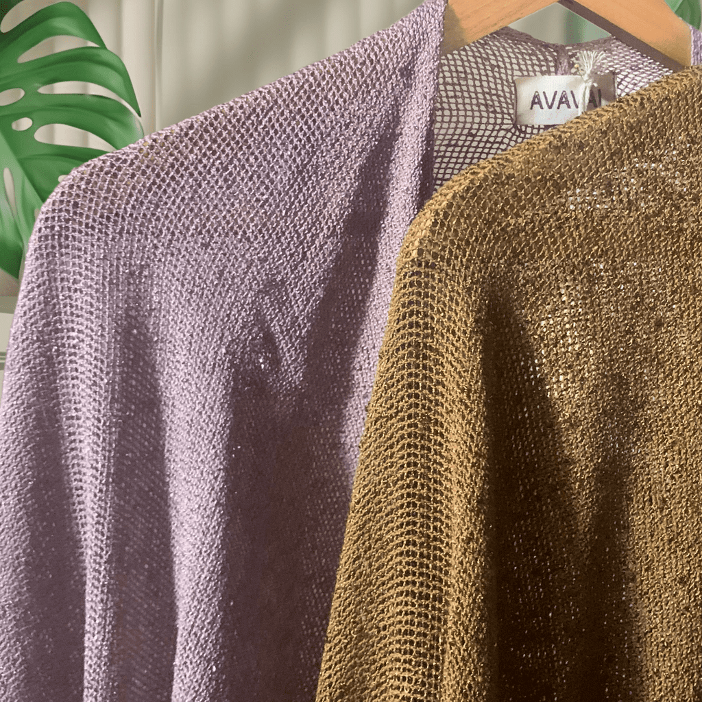 Caftano lungo in cotone grezzo 🌱 Senape - Glow