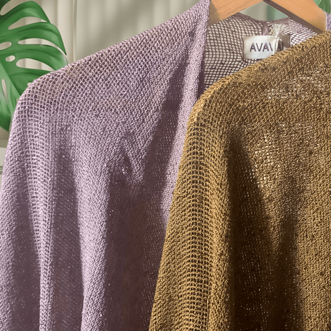 Caftano lungo in cotone grezzo 🌱 Senape - Glow