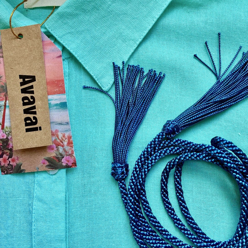Camicia Mare & Città con cintura in cordoncino + nappine ★ Acqua - Glow