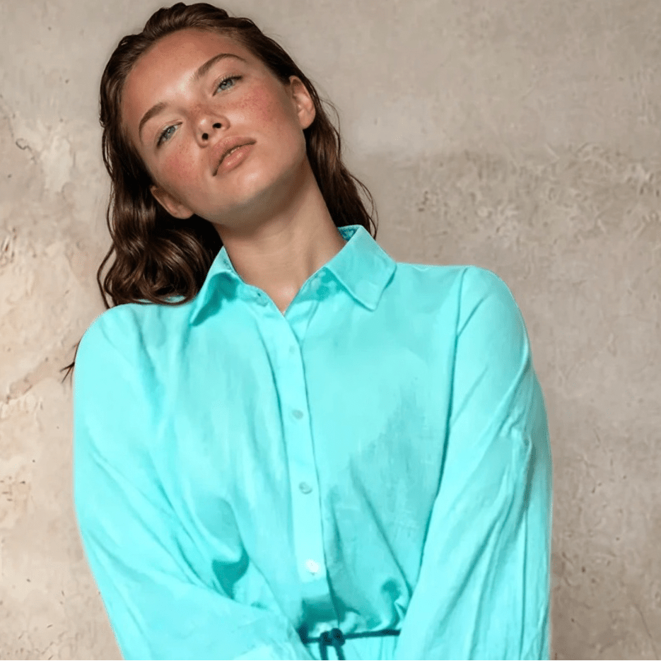 Camicia Mare & Città con cintura in cordoncino + nappine ★ Acqua - Glow