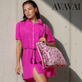 Camicia Mare & Città con cintura in cordoncino + nappine ★ Fucsia - Glow