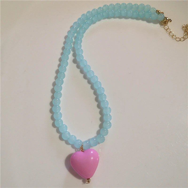 Collana girocollo con ciondolo a cuore - Glow