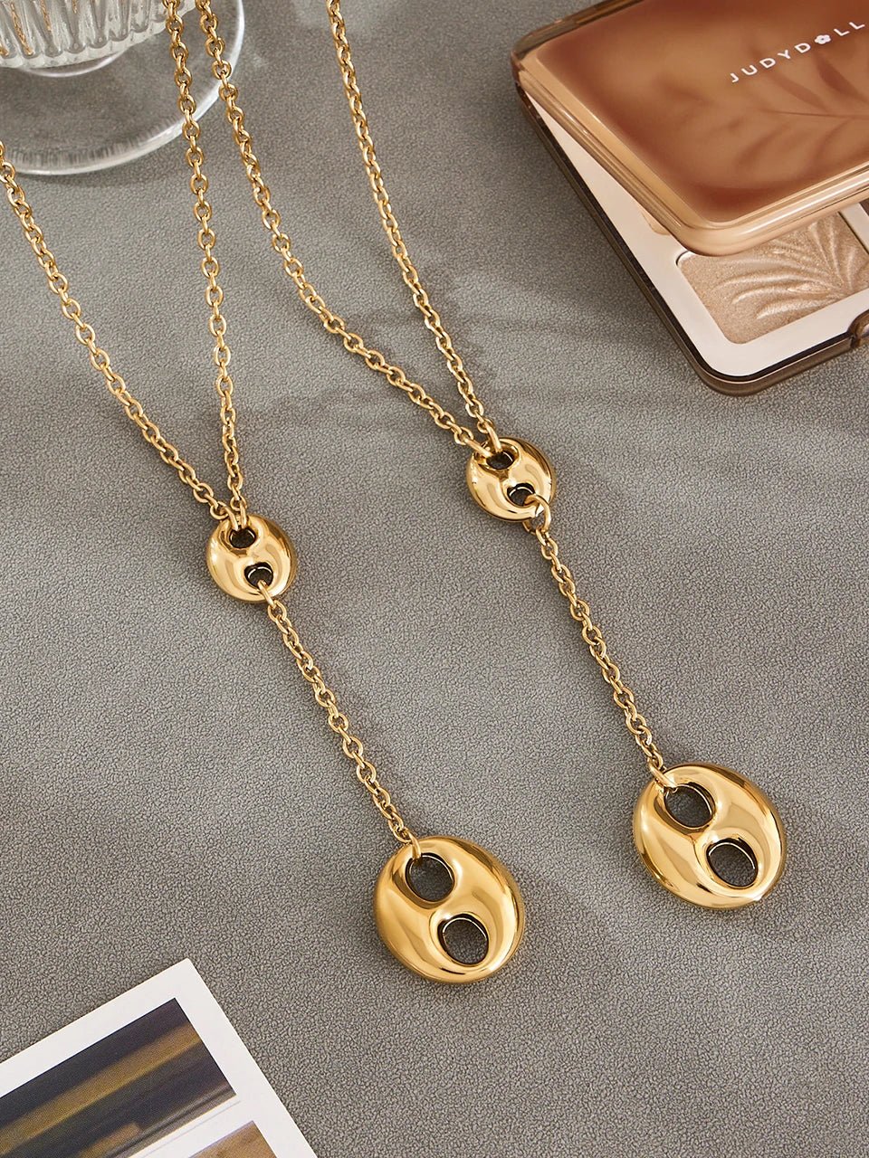Collana in acciaio inossidabile con nappe a catena - Glow