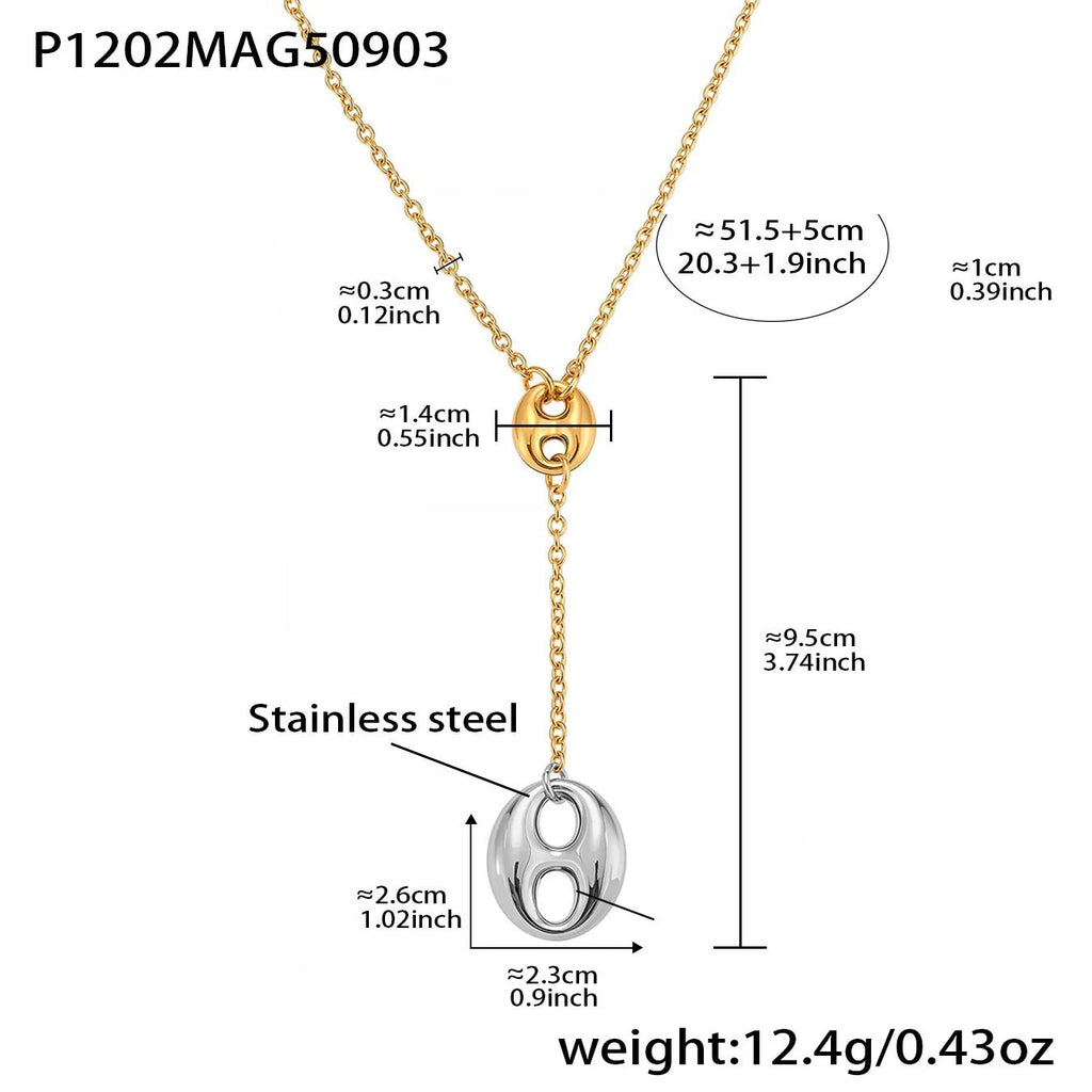 Collana in acciaio inossidabile con nappe a catena - Glow