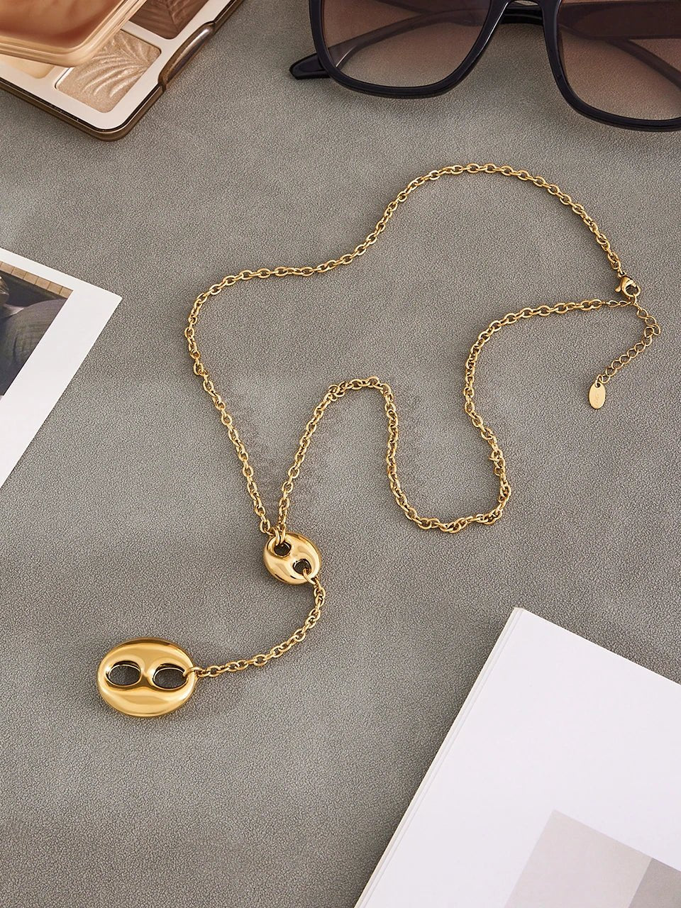 Collana in acciaio inossidabile con nappe a catena - Glow