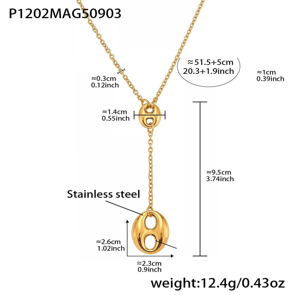 Collana in acciaio inossidabile con nappe a catena - Glow