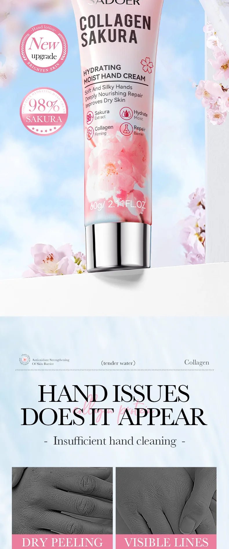 Crema Mani al Collagene e Sakura SADOER | Glow - Glow