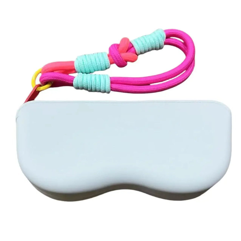 Custodia per occhiali con cerniera in silicone, custodia protettiva per occhiali da sole, borsa per appendere, portafoglio, scatola di vetro impermeabile per donne e ragazze - Glow