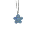 Lillium | Handcrafted pearl light blue floral ceramic necklace - Glow