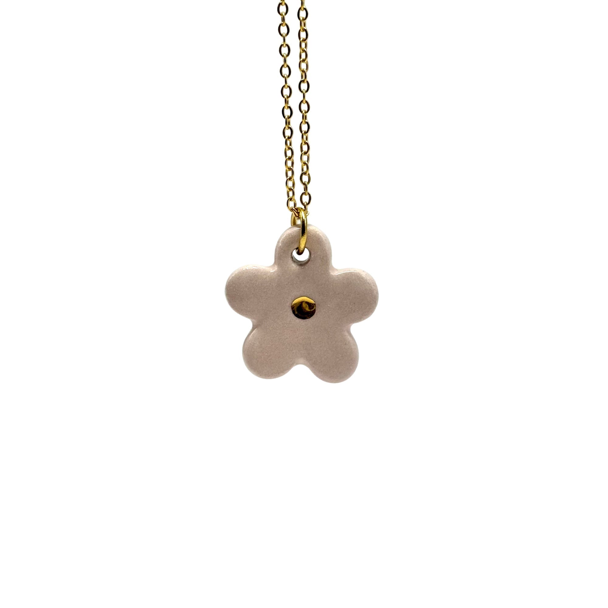 Margherita | Handcrafted pink floral ceramic necklace - Glow