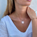 Margherita | Handcrafted pink floral ceramic necklace - Glow