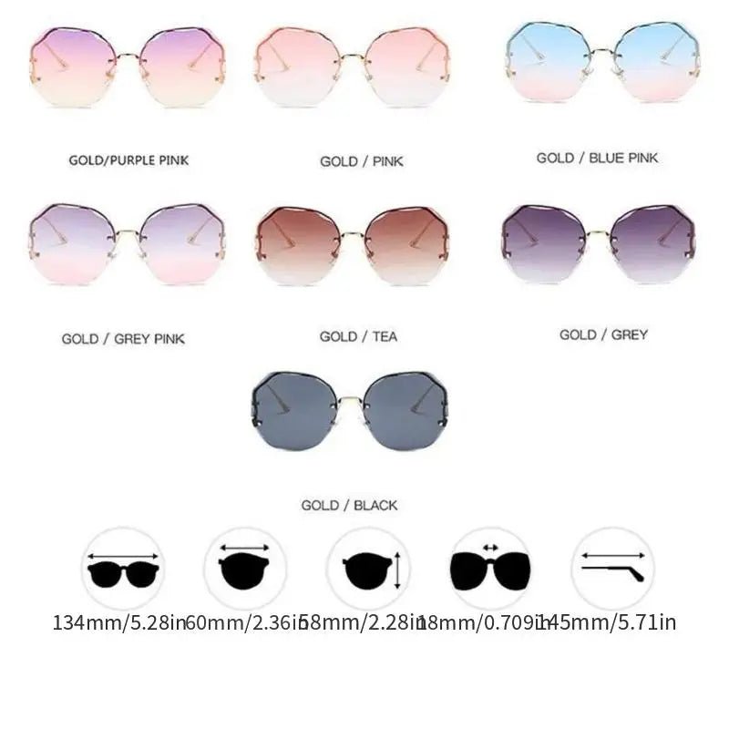 Occhiali da Sole Donna Senza Montatura Quadrati Oversize UV400 | Glow - Glow