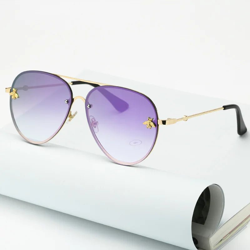 Occhiali da Sole Donna Vintage UV400 | Argento Rosa Viola | Glow - Glow