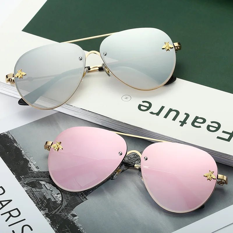 Occhiali da Sole Donna Vintage UV400 | Argento Rosa Viola | Glow - Glow