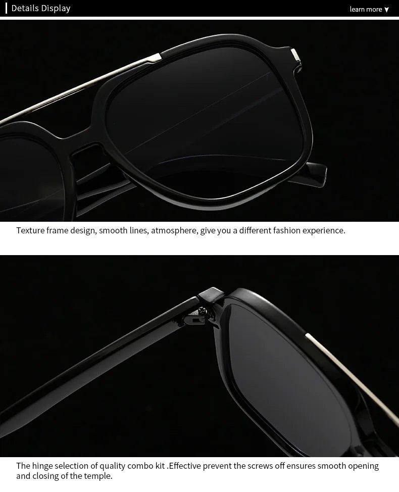 Occhiali da Sole Quadrati Minimalisti in Acetato UV400 | Glow - Glow