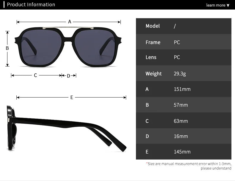 Occhiali da Sole Quadrati Minimalisti in Acetato UV400 | Glow - Glow
