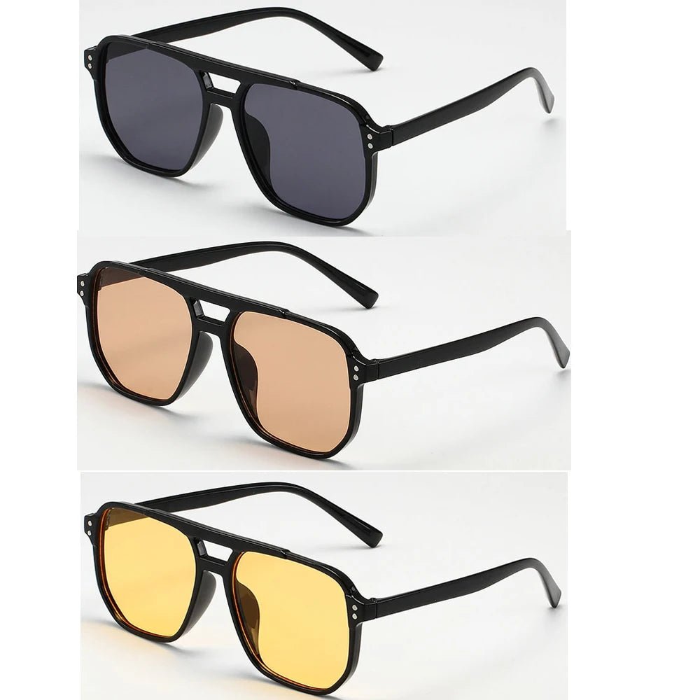 Occhiali da Sole Quadrati Retrò in Acetato UV400 | Glow - Glow