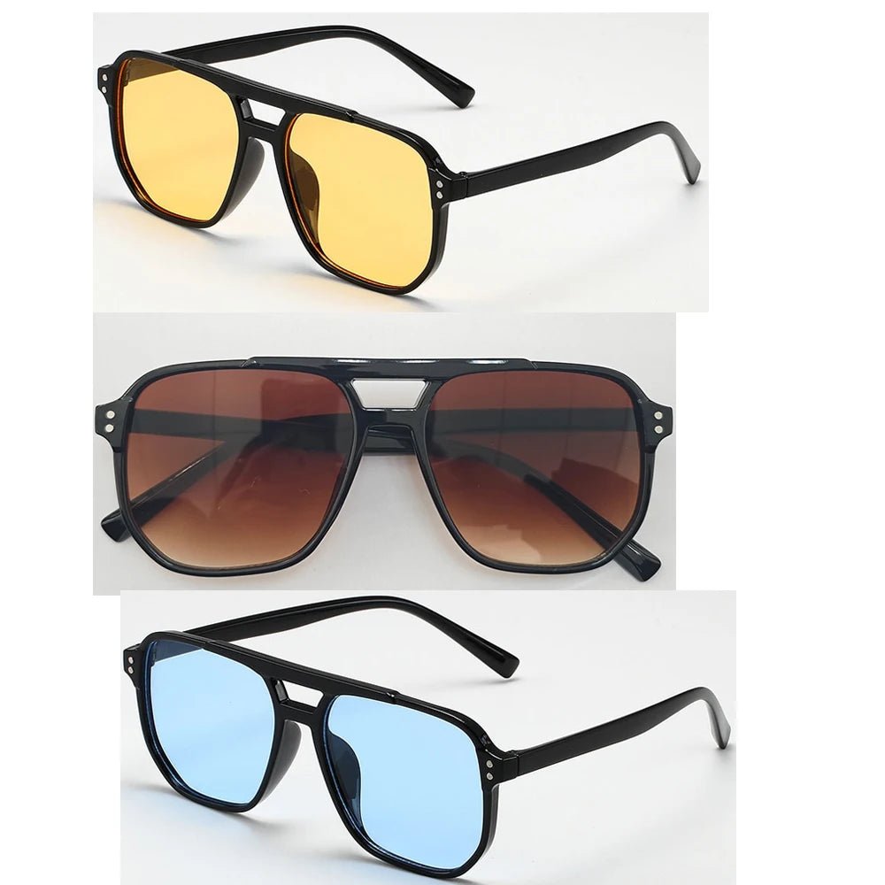 Occhiali da Sole Quadrati Retrò in Acetato UV400 | Glow - Glow