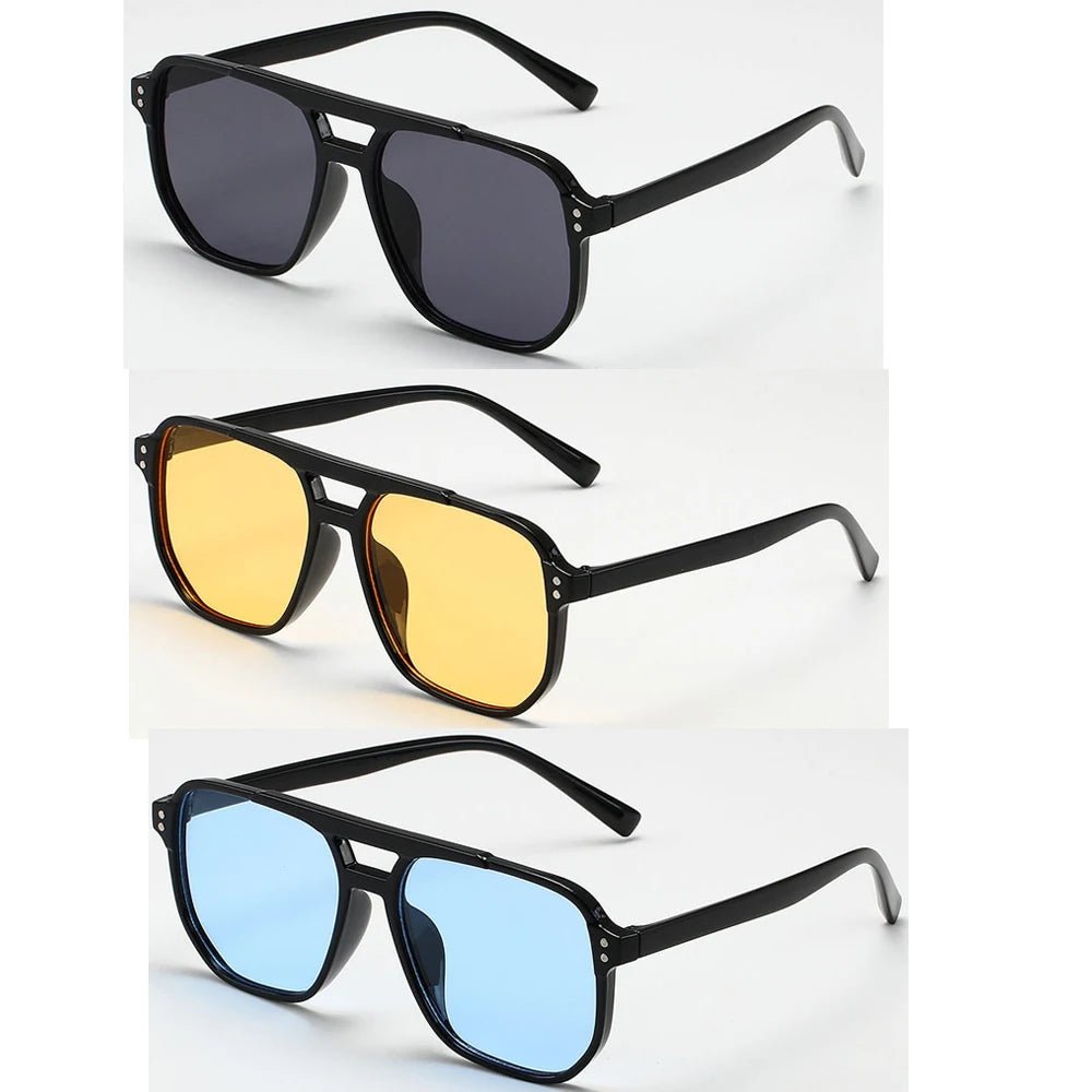 Occhiali da Sole Quadrati Retrò in Acetato UV400 | Glow - Glow