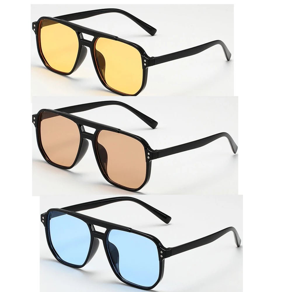 Occhiali da Sole Quadrati Retrò in Acetato UV400 | Glow - Glow