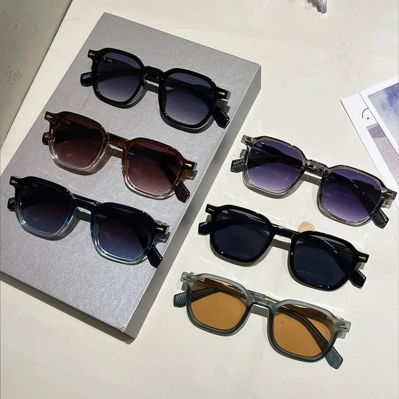Occhiali da Sole Quadrati Vintage con Rivetti in Metallo | UV400 | Glow - Glow