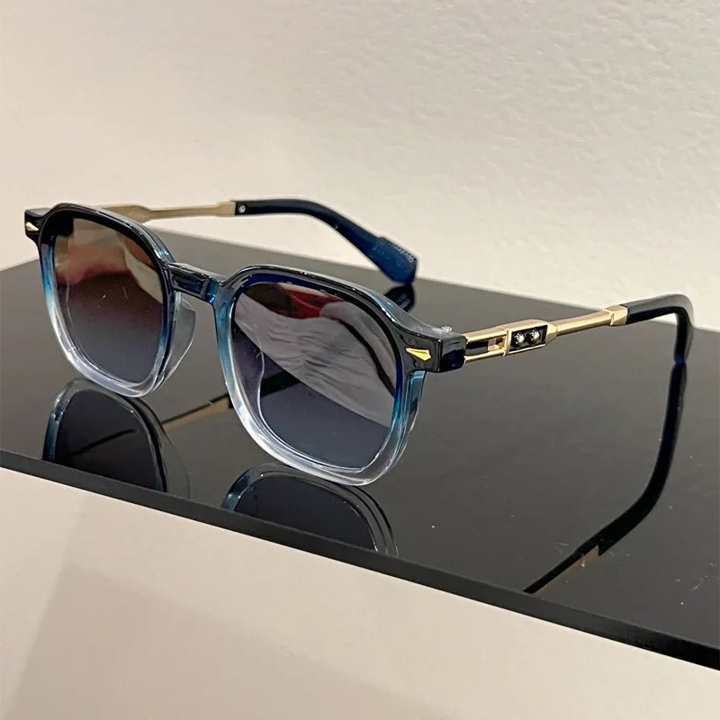 Occhiali da Sole Quadrati Vintage con Rivetti in Metallo | UV400 | Glow - Glow