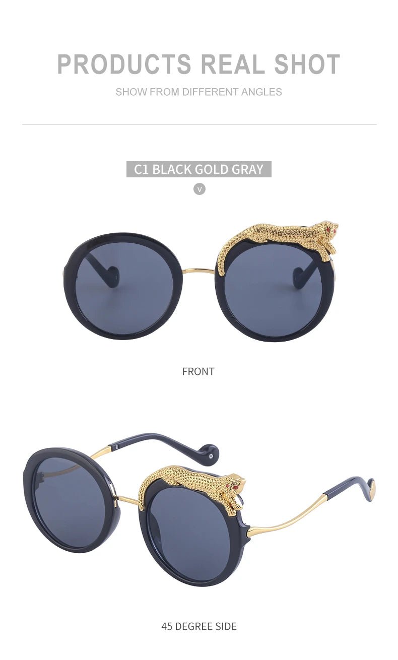 Occhiali da Sole Rotondi Steampunk in Metallo UV400 | Glow - Glow