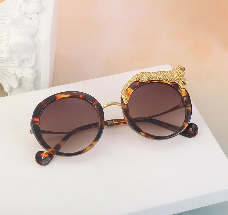 Occhiali da Sole Rotondi Steampunk in Metallo UV400 | Glow - Glow