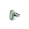 Perla | Handcrafted pearl - sage green ceramic ring - Glow