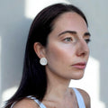 Perla | Handcrafted pearl - white ceramic stud earrings - Glow