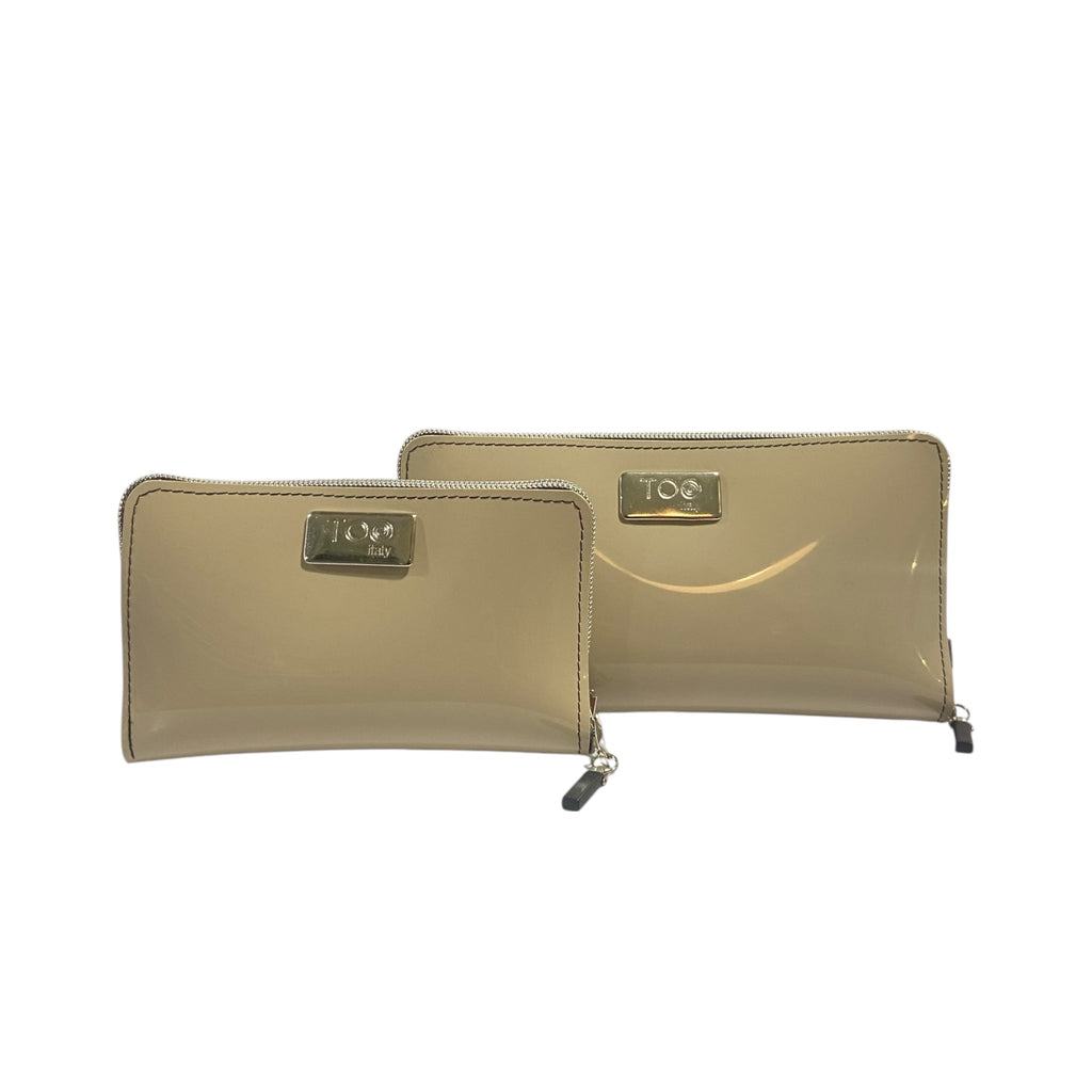 Portafoglio Mini PVC Beige Lucido - Glow