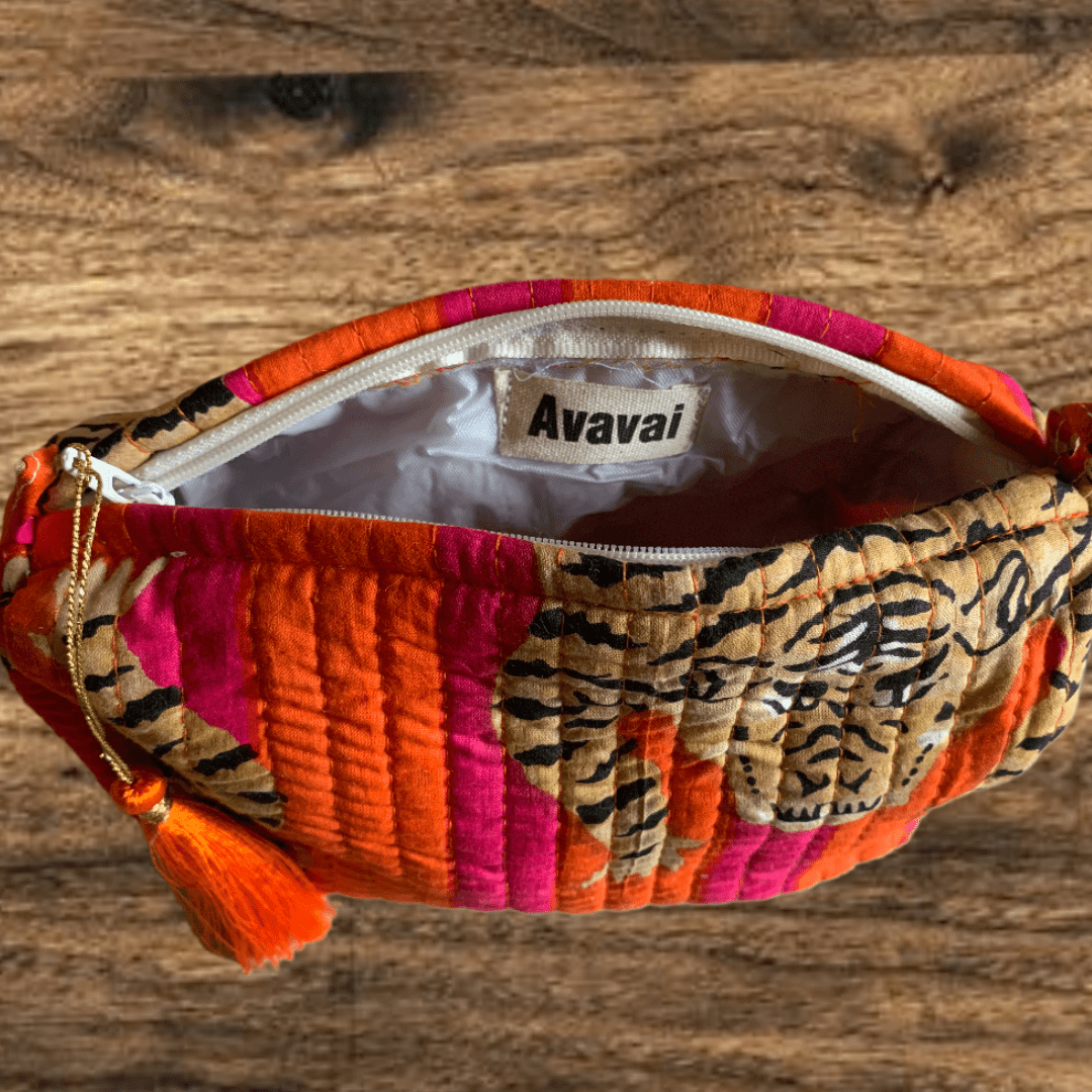 Roary Pouches 🐾 Tigers on Orange - Glow