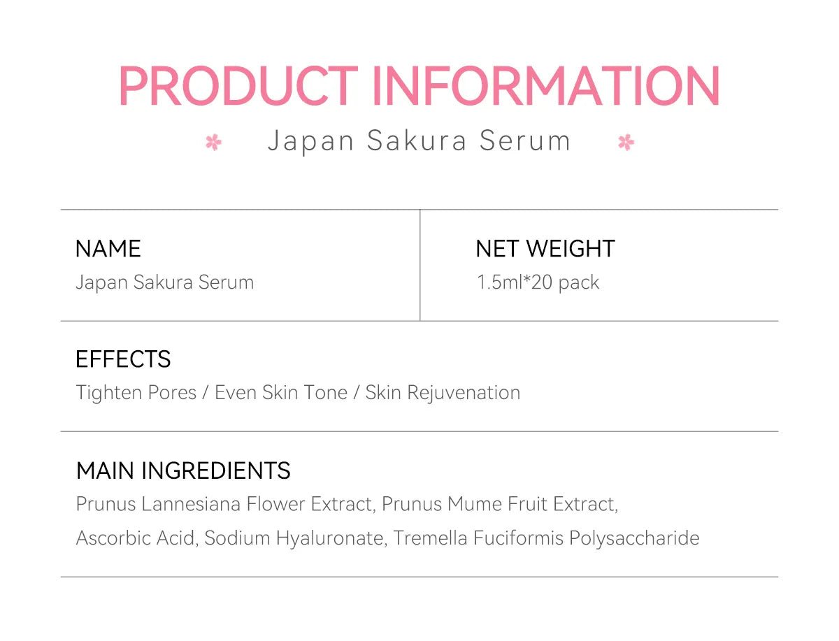 Siero Viso Sakura Sbiancante Anti - Invecchiamento | Glow - Glow