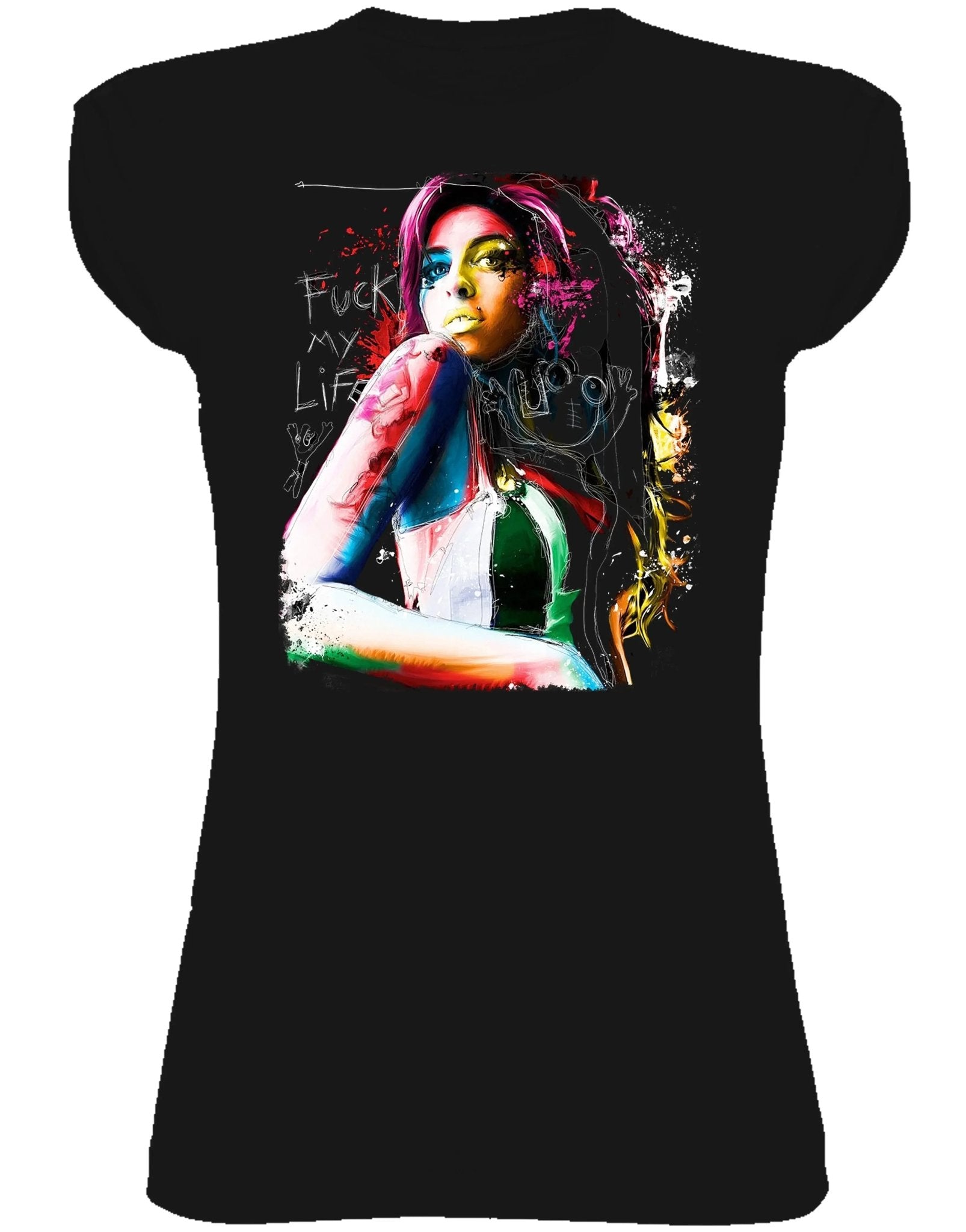 T-shirt Amy Winehouse Donna Bio - The Legend Made in Italy - Glow