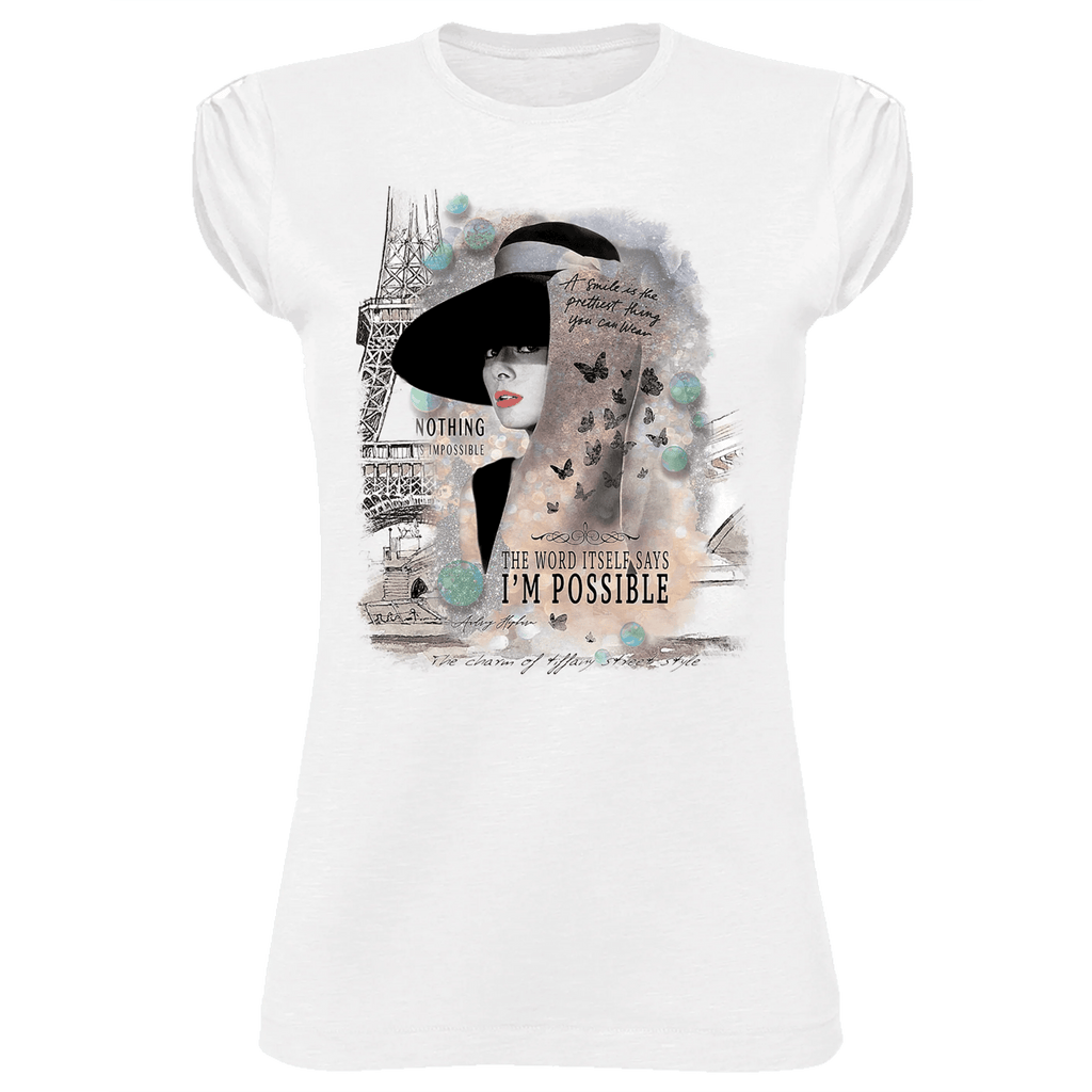T-shirt Audrey Hepburn Donna Slub - Cotone Bio - Glow